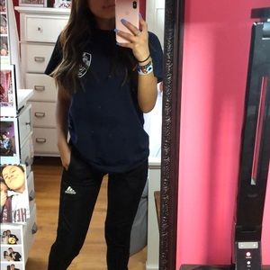 Black adidas training pants